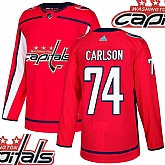 Capitals #74 Carlson Red With Special Glittery Logo Adidas Jersey,baseball caps,new era cap wholesale,wholesale hats